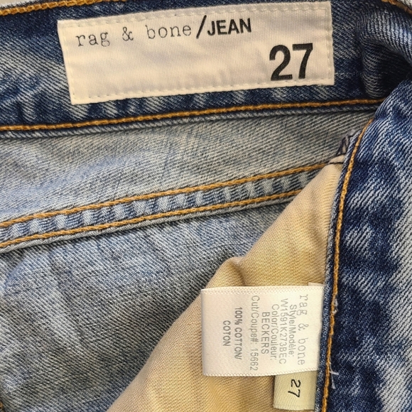 RAG & BONE Boyfriend Cropped Jeans, Womens 27, Distressed - Picture 4 of 8